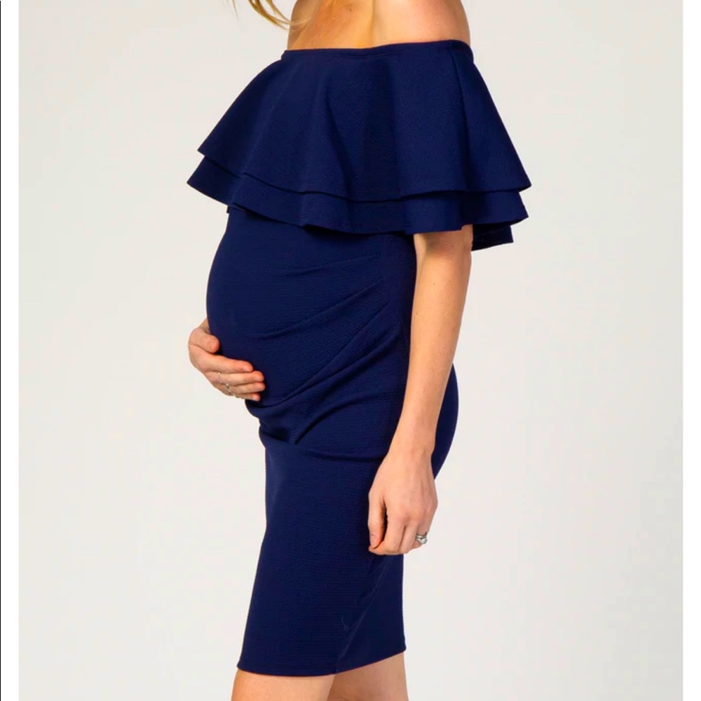 Navy Maternity Ruffle Special occasion dress XL